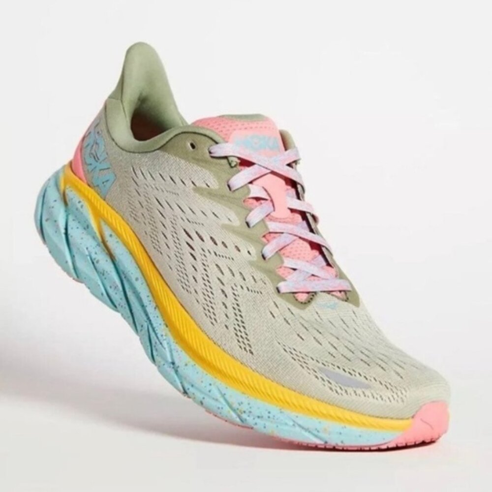 Hoka Free People Movement x Clifton 8 Seaweed Green Tea Women's Size 8. NEW